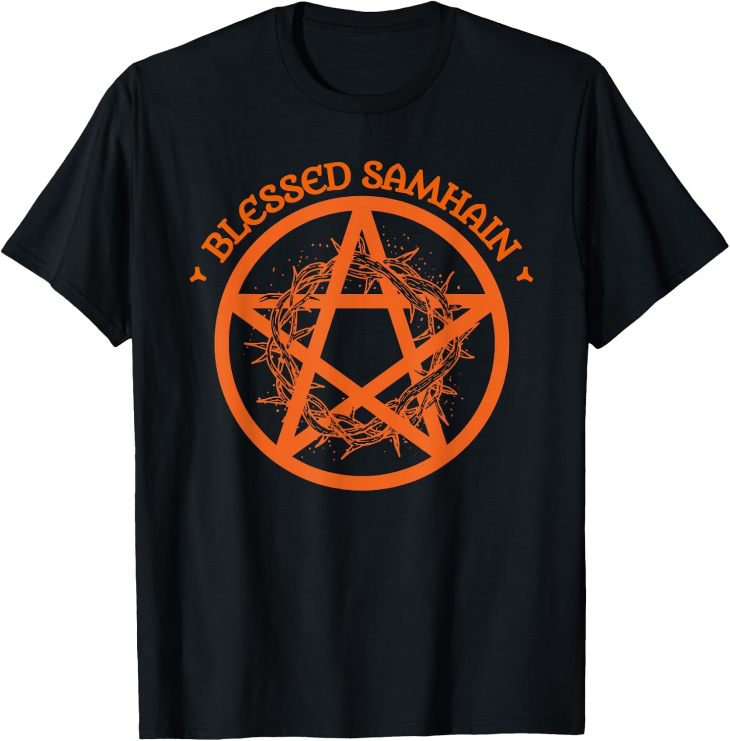 Blessed Samhain. Halloween Celtic Pagan Wicca Witch Pentacle T-Shirt - T-Shirt | Black