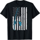 Vintage American Flag Fishing Fisherman Patriotic (ON BACK) T-Shirt - T-Shirt | Black