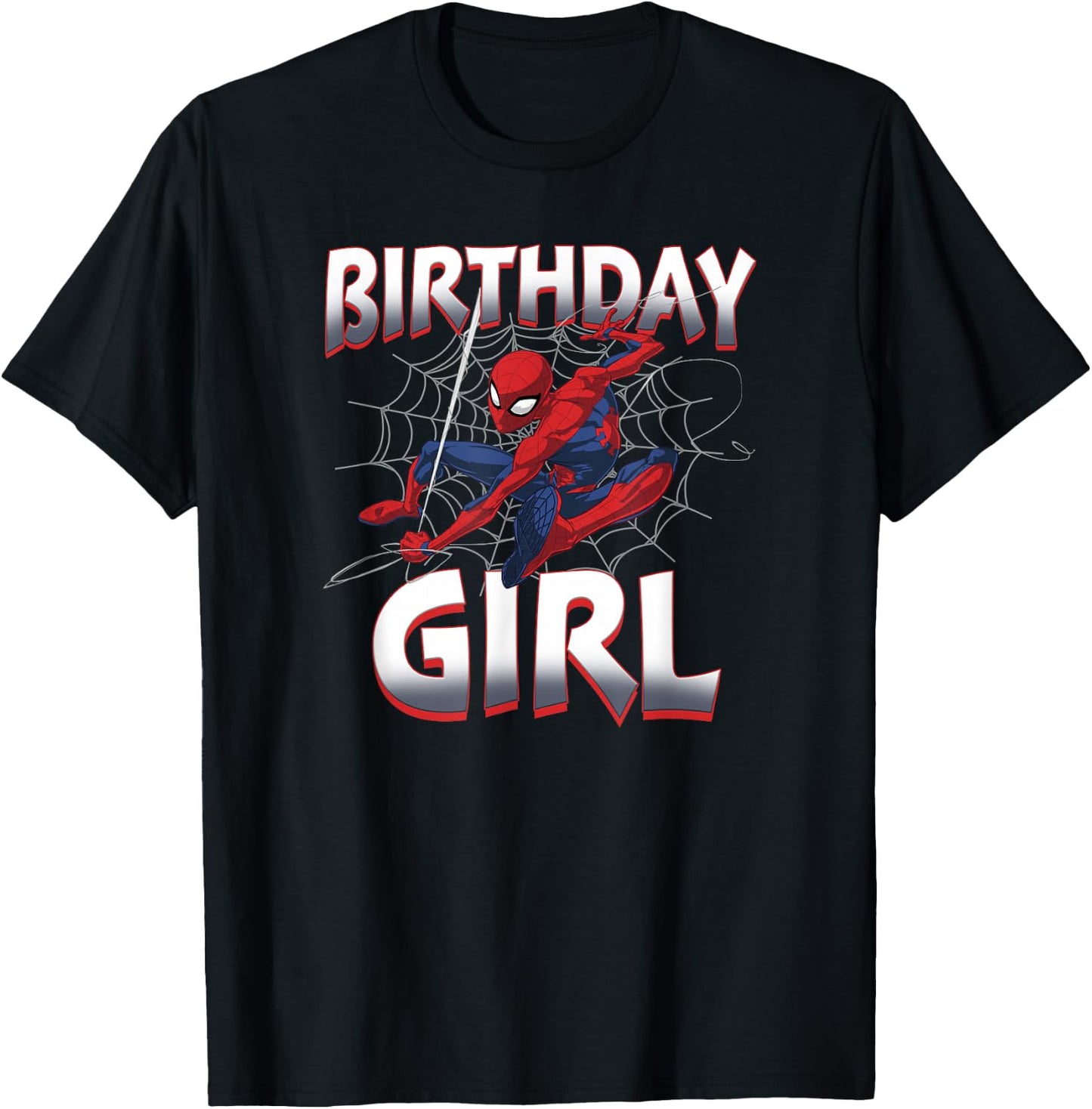 Marvel Spider-Man Birthday Girl Web Slinger T-Shirt - T-Shirt | Black