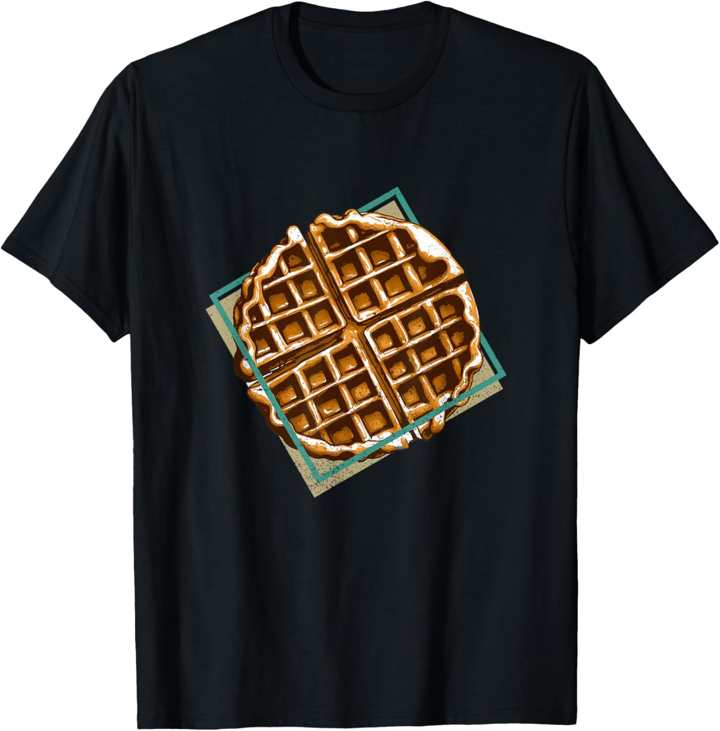 Waffle Puristic Design Delicious Waffle Chef T-Shirt - T-Shirt | Black