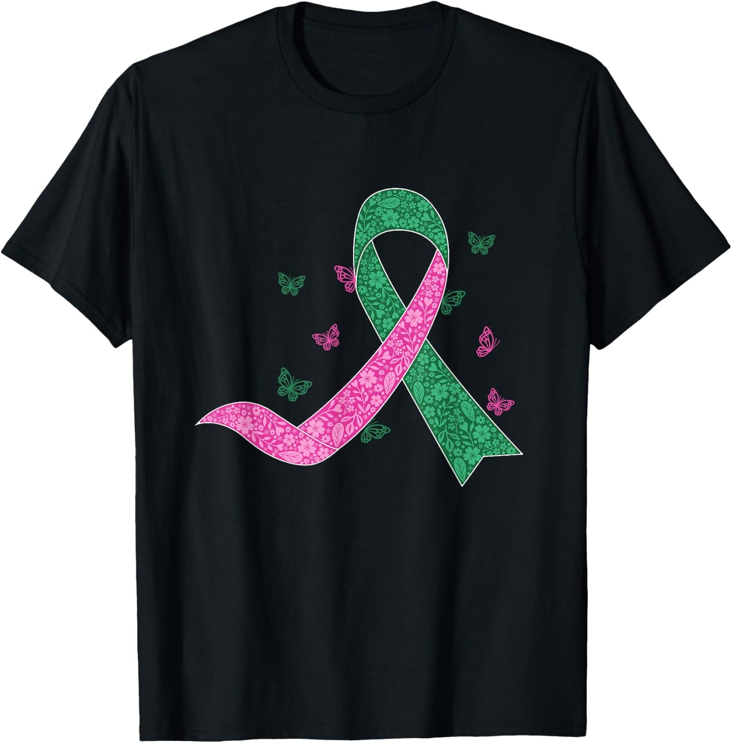 Liver and Breast Cancer October Cancer Awareness Support T-Shirt - T-Shirt | Black