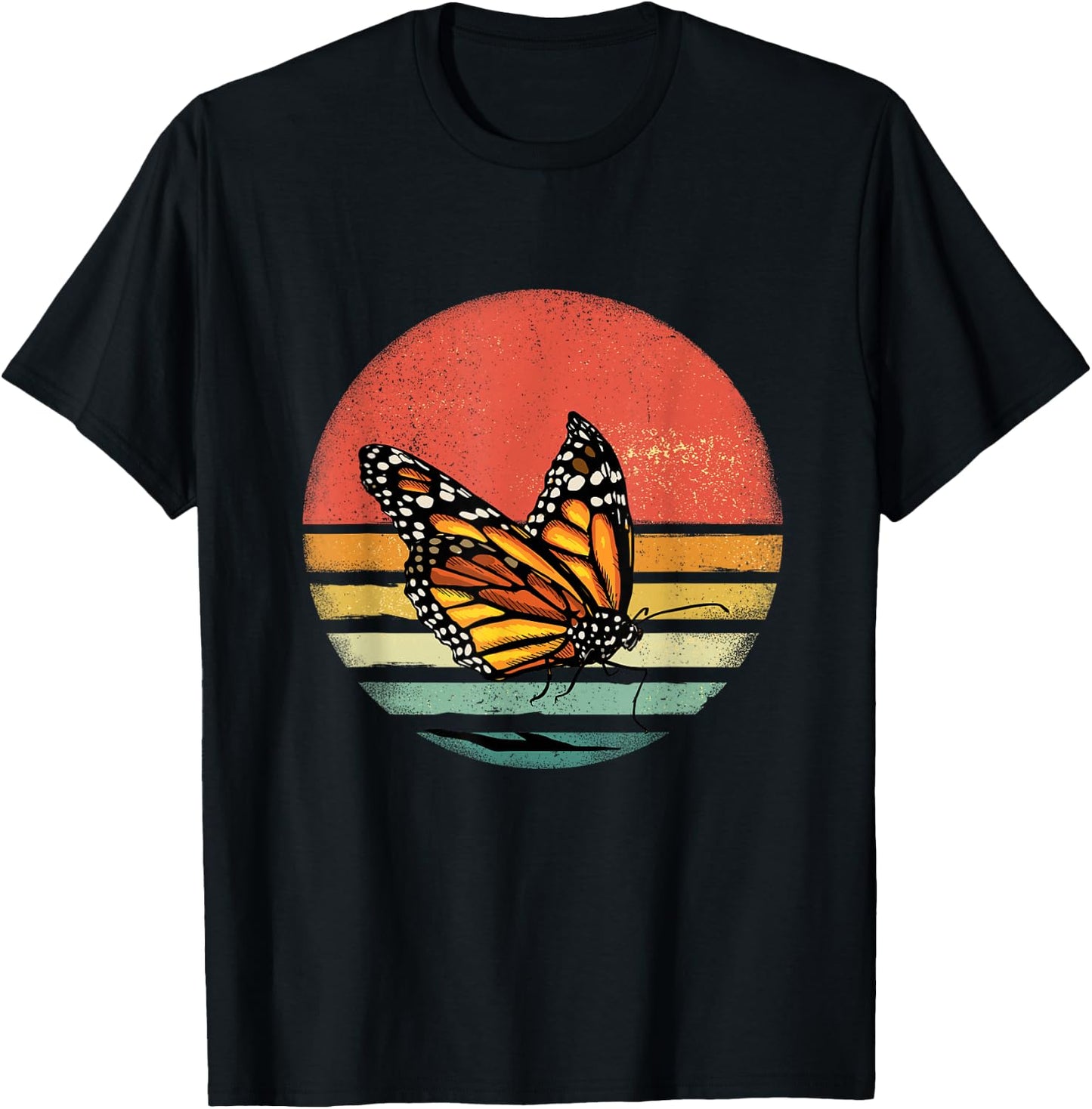 Retro Monarch Butterfly Shirt Animal Insect Butterfly Lovers T-Shirt - T-Shirt | Black