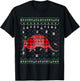 Red Plaid Armadillo Lover Funny Ugly Christmas Sweater T-Shirt - T-Shirt | Black