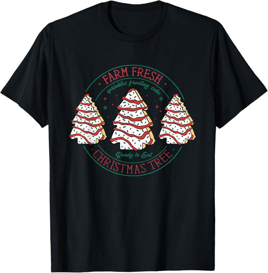 Farm Fresh Christmas Tree Frosting Frosted Cake Debbie T-Shirt - T-Shirt | Black