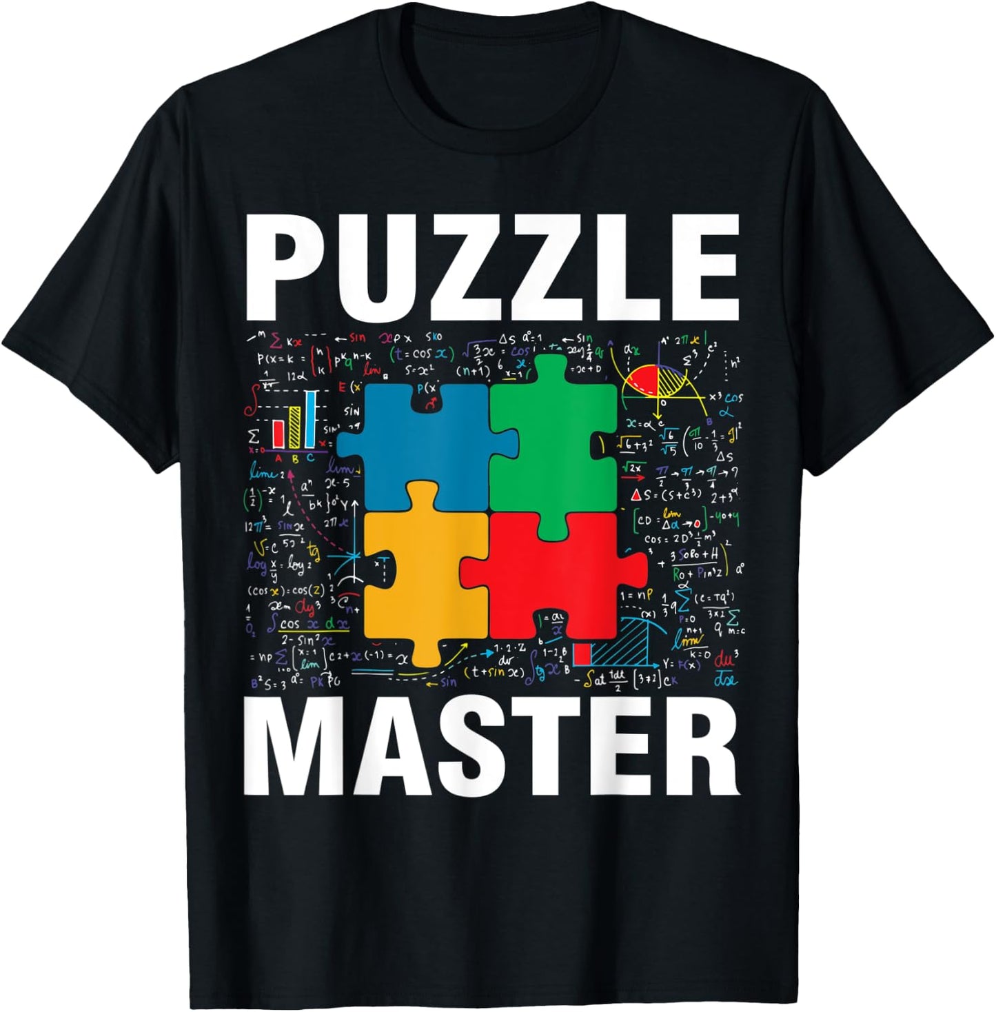 Funny Puzzle Master Jigsaw Puzzles Math Lover T-Shirt - T-Shirt | Black