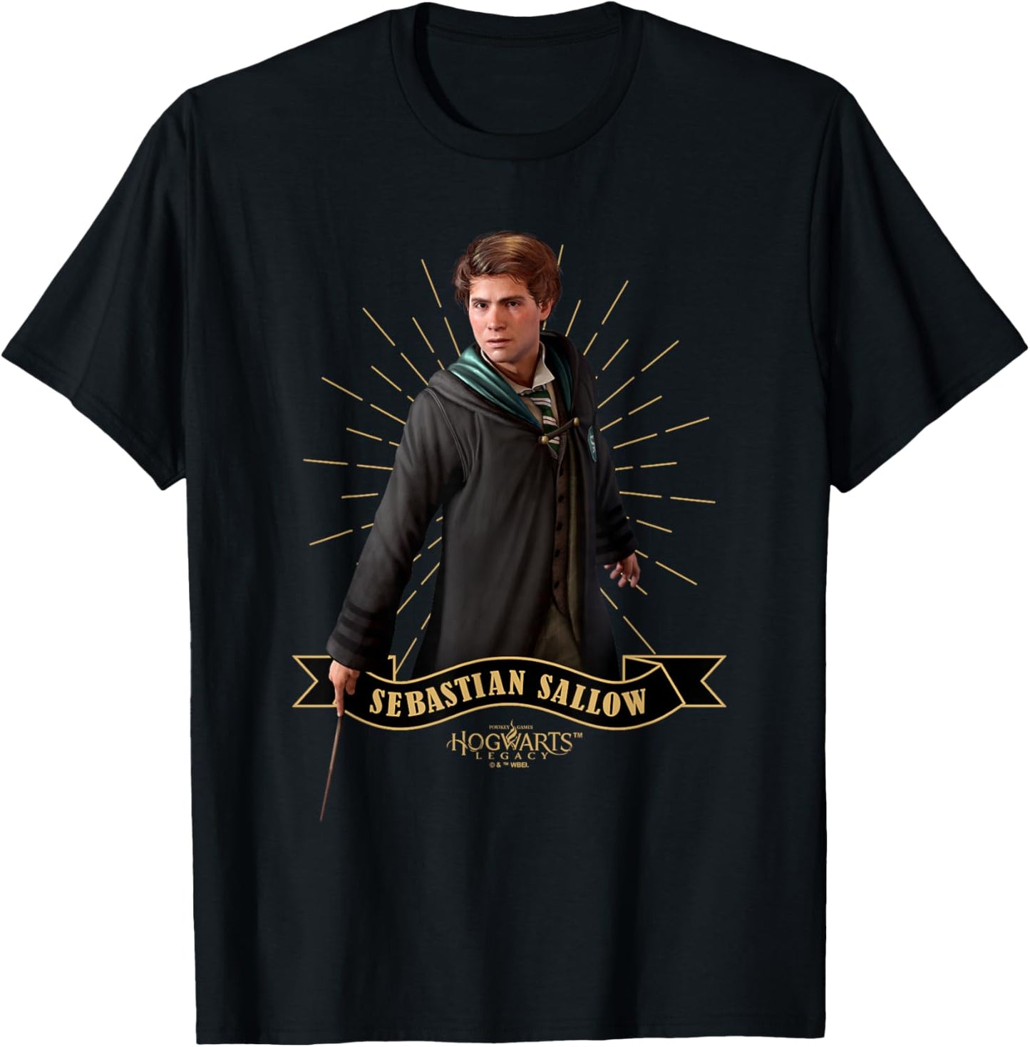 Harry Potter Hogwarts Legacy Sebastian Sallow Slytherin T-Shirt - T-Shirt | Black