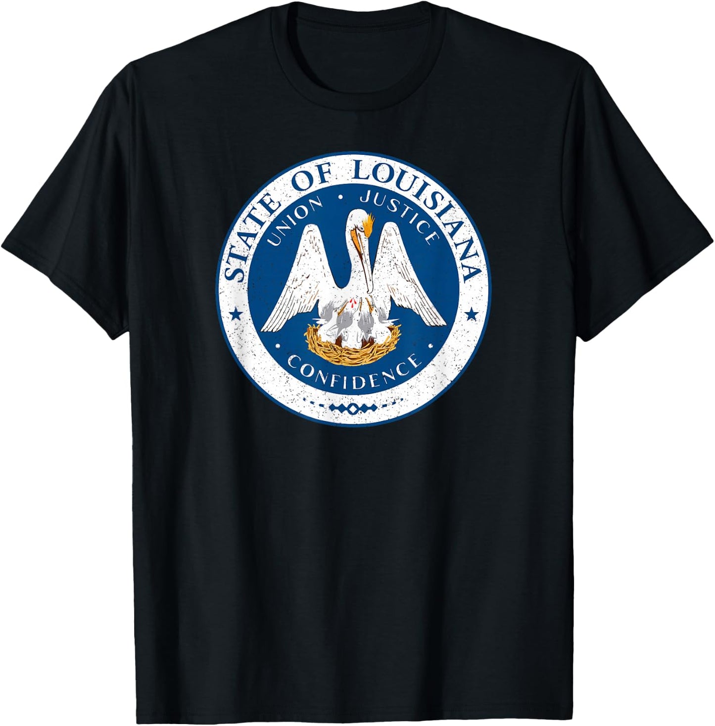 Louisiana State Seal Flag T-Shirt - T-Shirt | Black