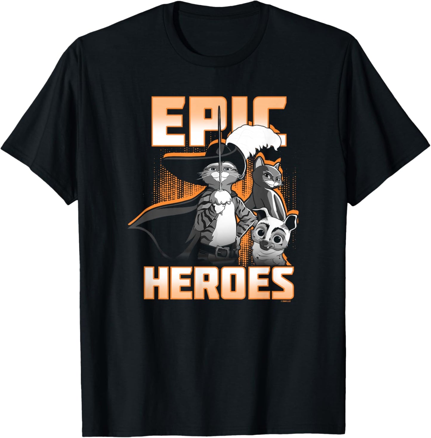 DreamWorks Puss In Boots: The Last Wish Epic Heroes Poster T-Shirt - T-Shirt | Black