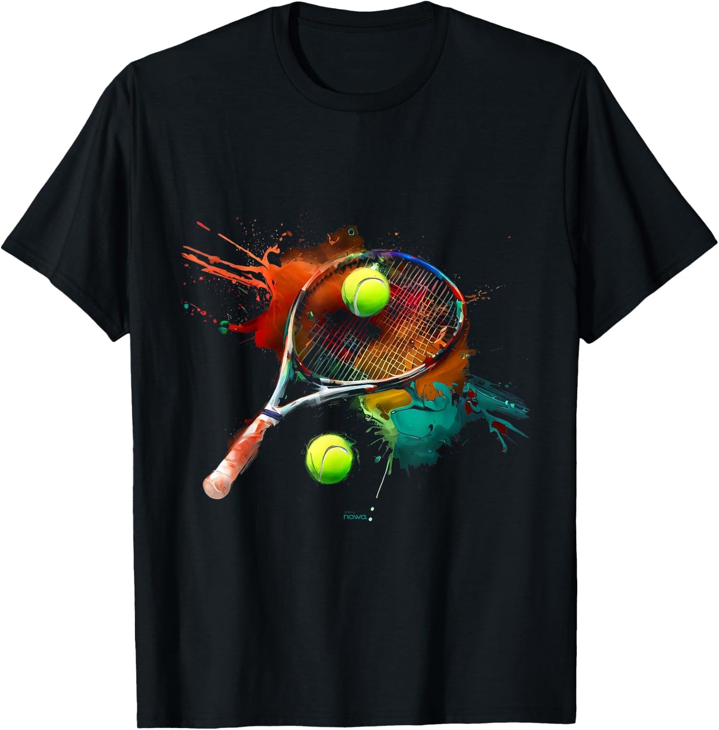 Tennis Racket Player Finale on the Tennis Court T-Shirt - T-Shirt | Black