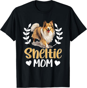 Shetland Sheepdog Dog Sheltie - Sheltie Mom T-Shirt - T-Shirt | Black