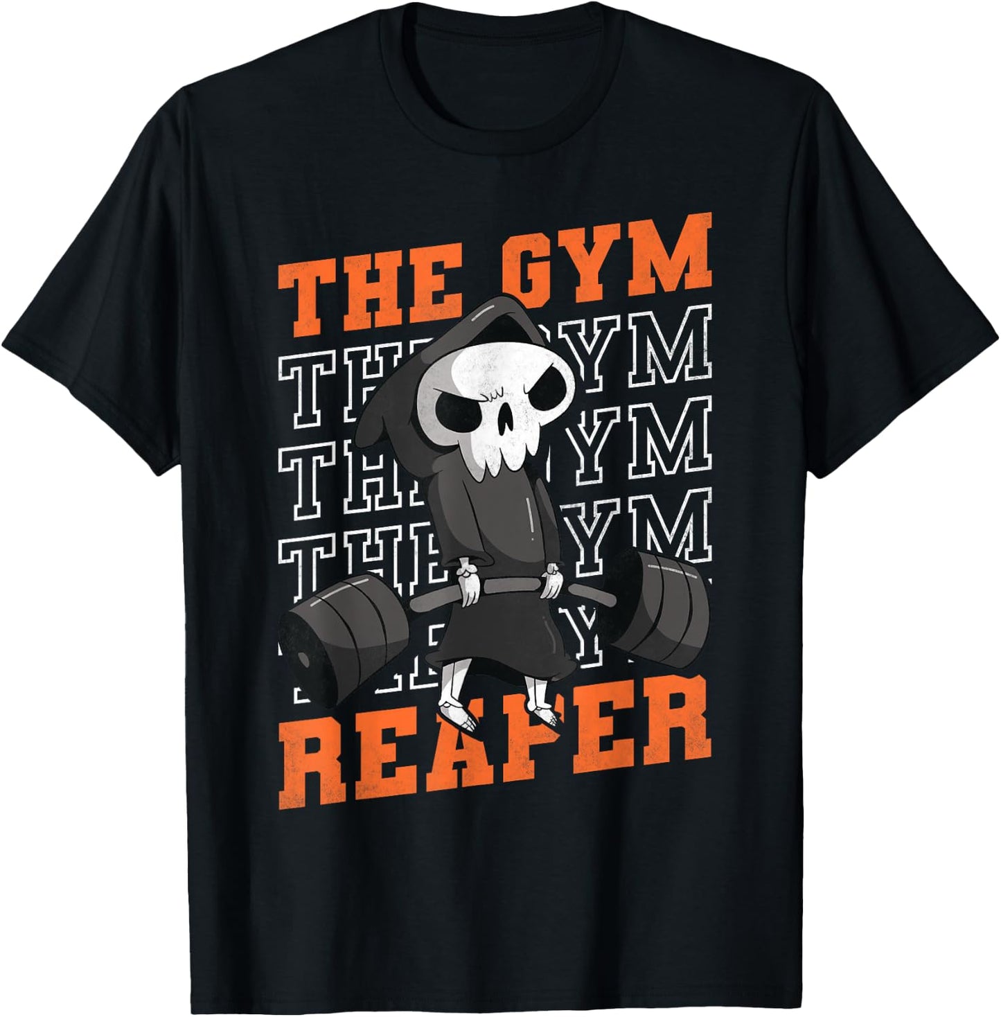 The Gym Reaper, Fitness Grim Reaper Halloween T-Shirt - T-Shirt | Black