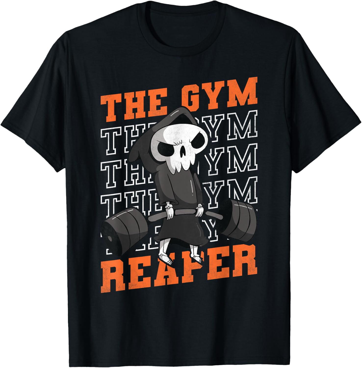 The Gym Reaper, Fitness Grim Reaper Halloween T-Shirt - T-Shirt | Black