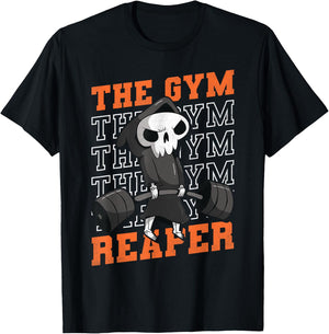 The Gym Reaper, Fitness Grim Reaper Halloween T-Shirt - T-Shirt | Black