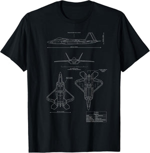 F-22 F22 Raptor Jet Fighter Plane T-Shirt - T-Shirt | Black