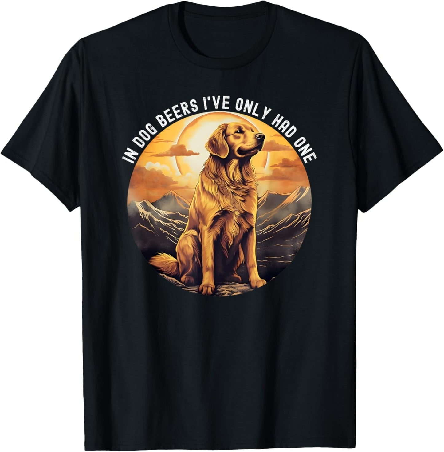 In Dog Beers I've Only Had One Golden Retriever retro T-Shirt - T-Shirt | Black