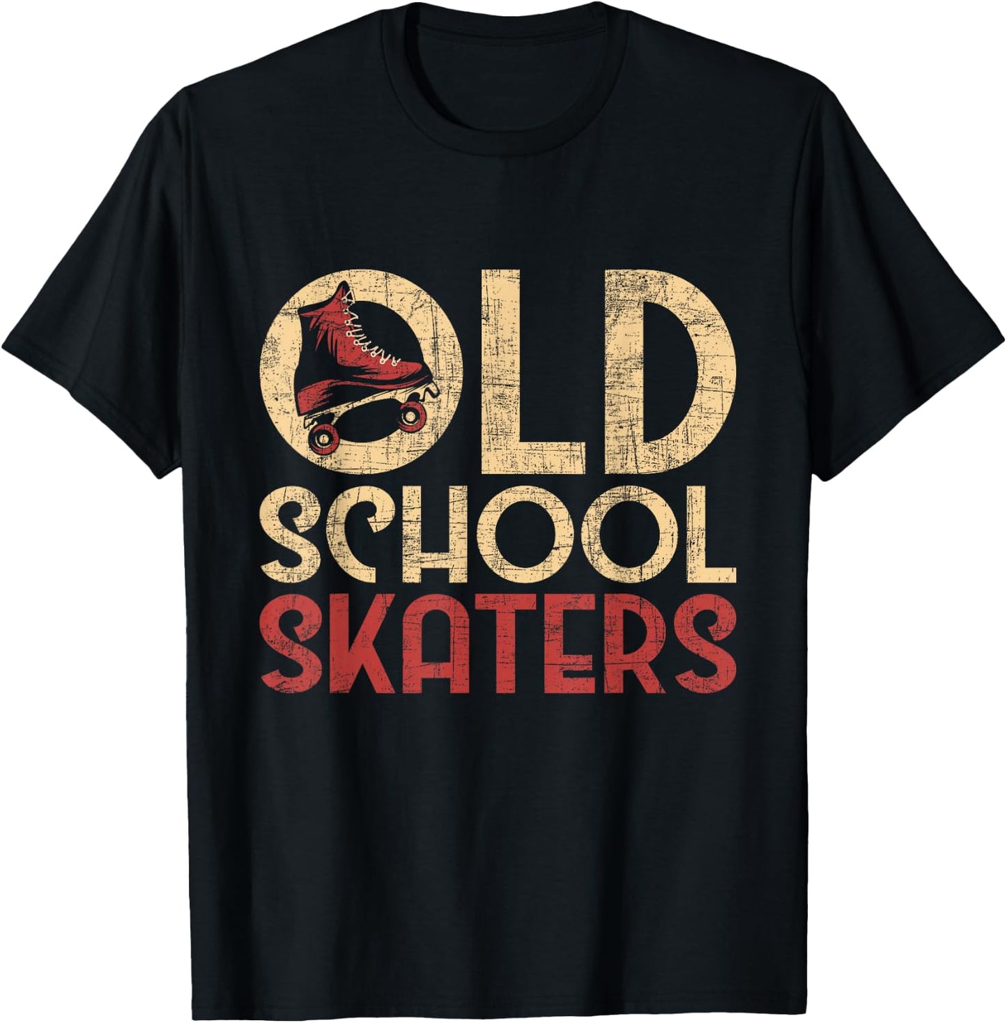 Old School Skaters - Roller Skating Roller Derby Skates T-Shirt - T-Shirt | Black