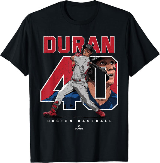 Number and Portrait Jarren Duran Boston MLBPA T-Shirt - T-Shirt | Black