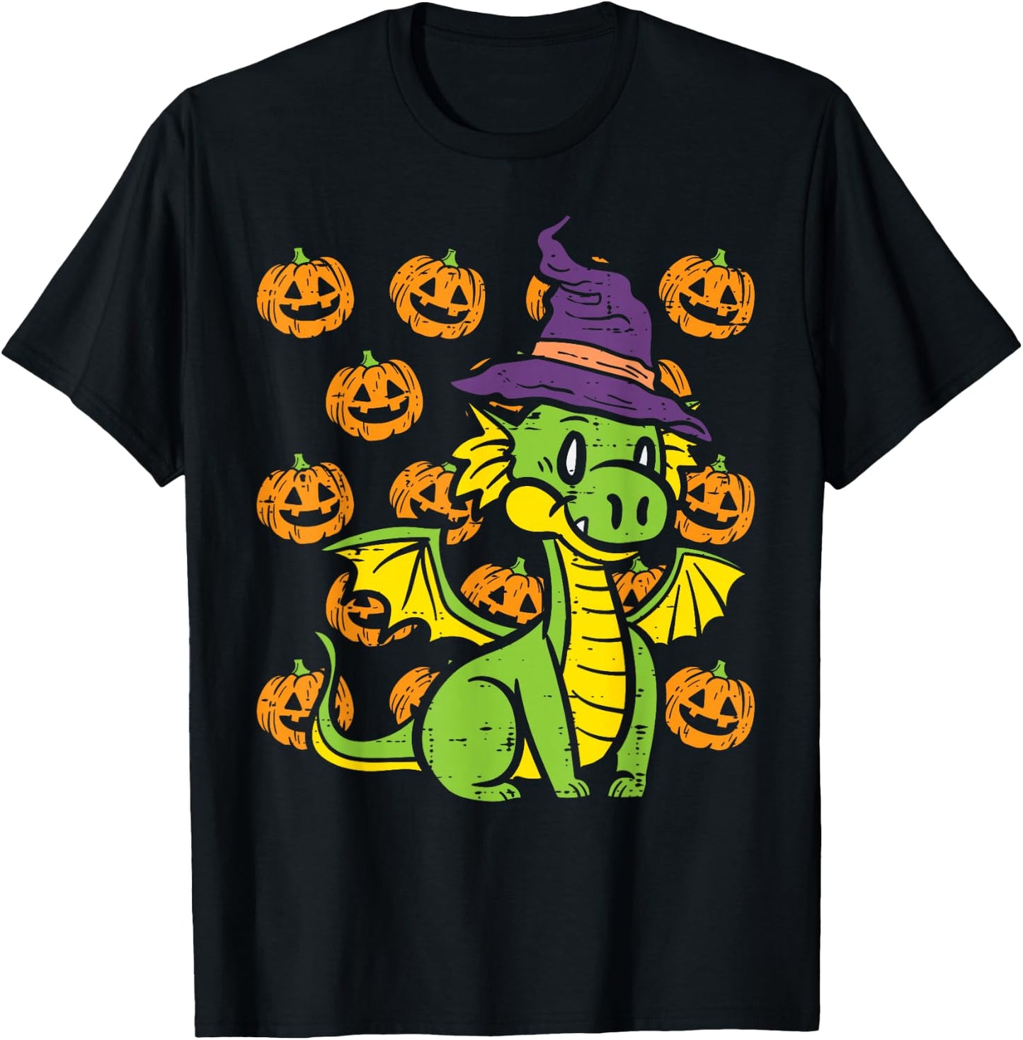 Dragon Pumpkins Happy Halloween Cute Costume Men Women Kids T-Shirt - T-Shirt | Black