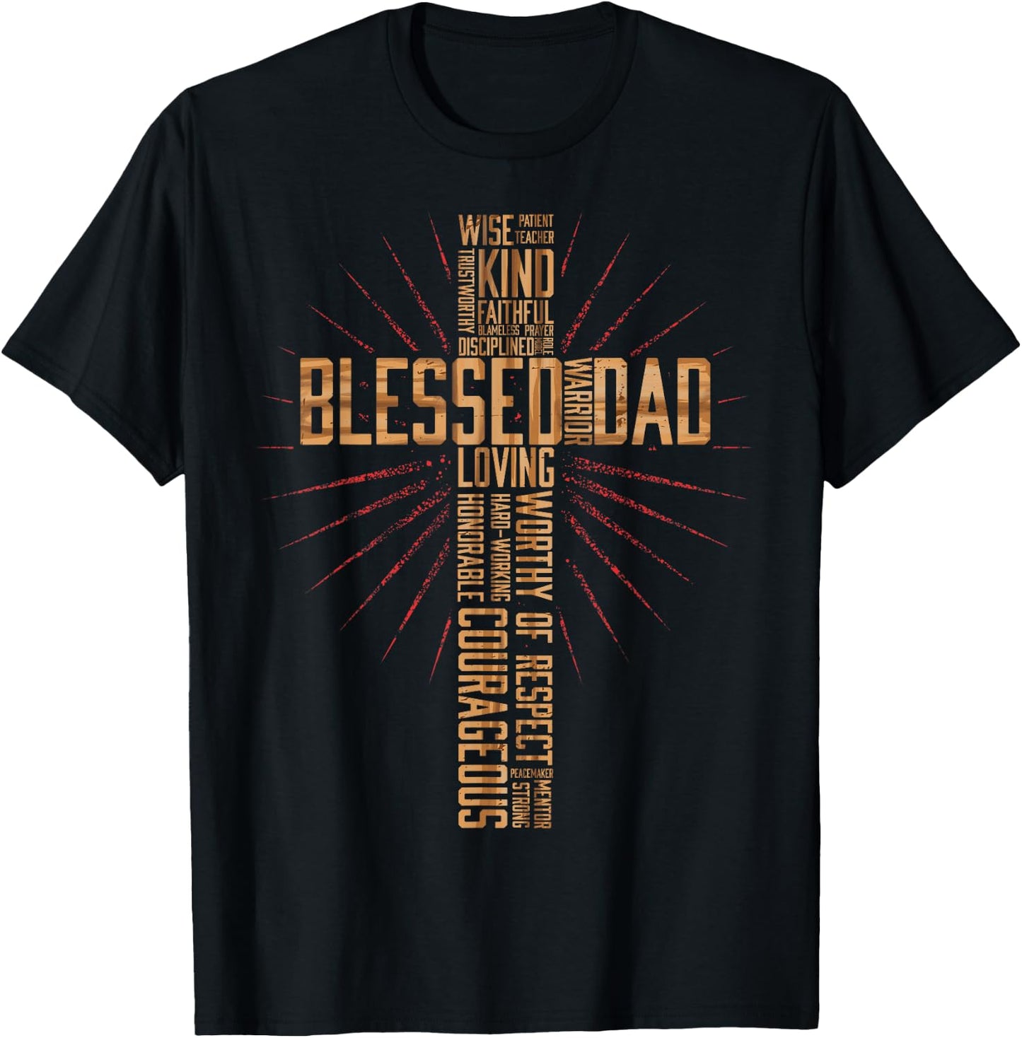Father's Day for Dad Husband Blessed Dad Christian T-Shirt - T-Shirt | Black