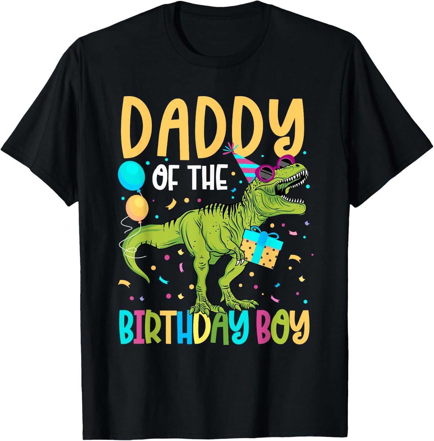Daddy of The Birthday Boy Family Matching Dinosaur Squad T-Shirt - T-Shirt | Black