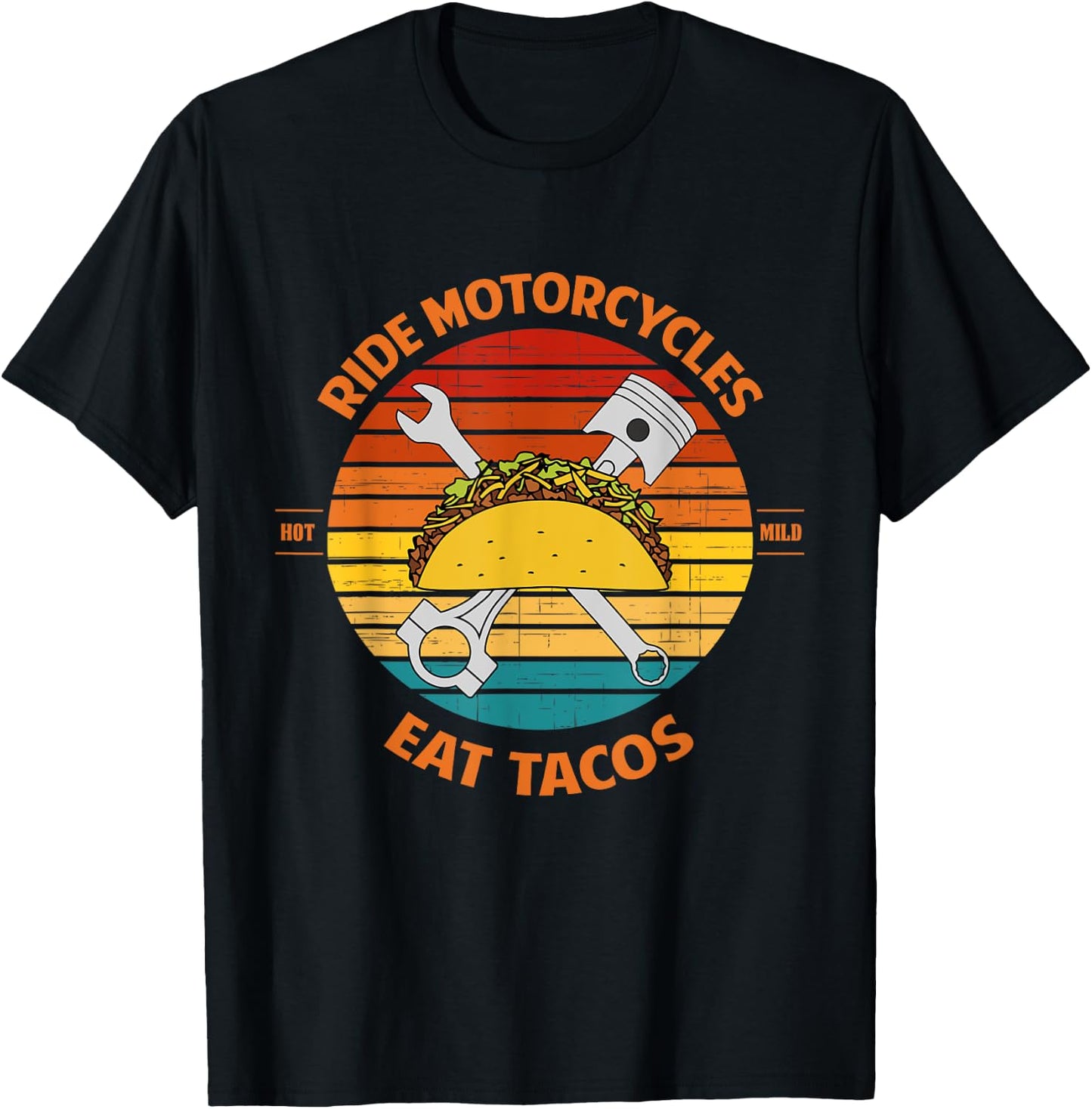 Ride Motorcycles Eat Tacos Father's Day T-Shirt - T-Shirt | Black