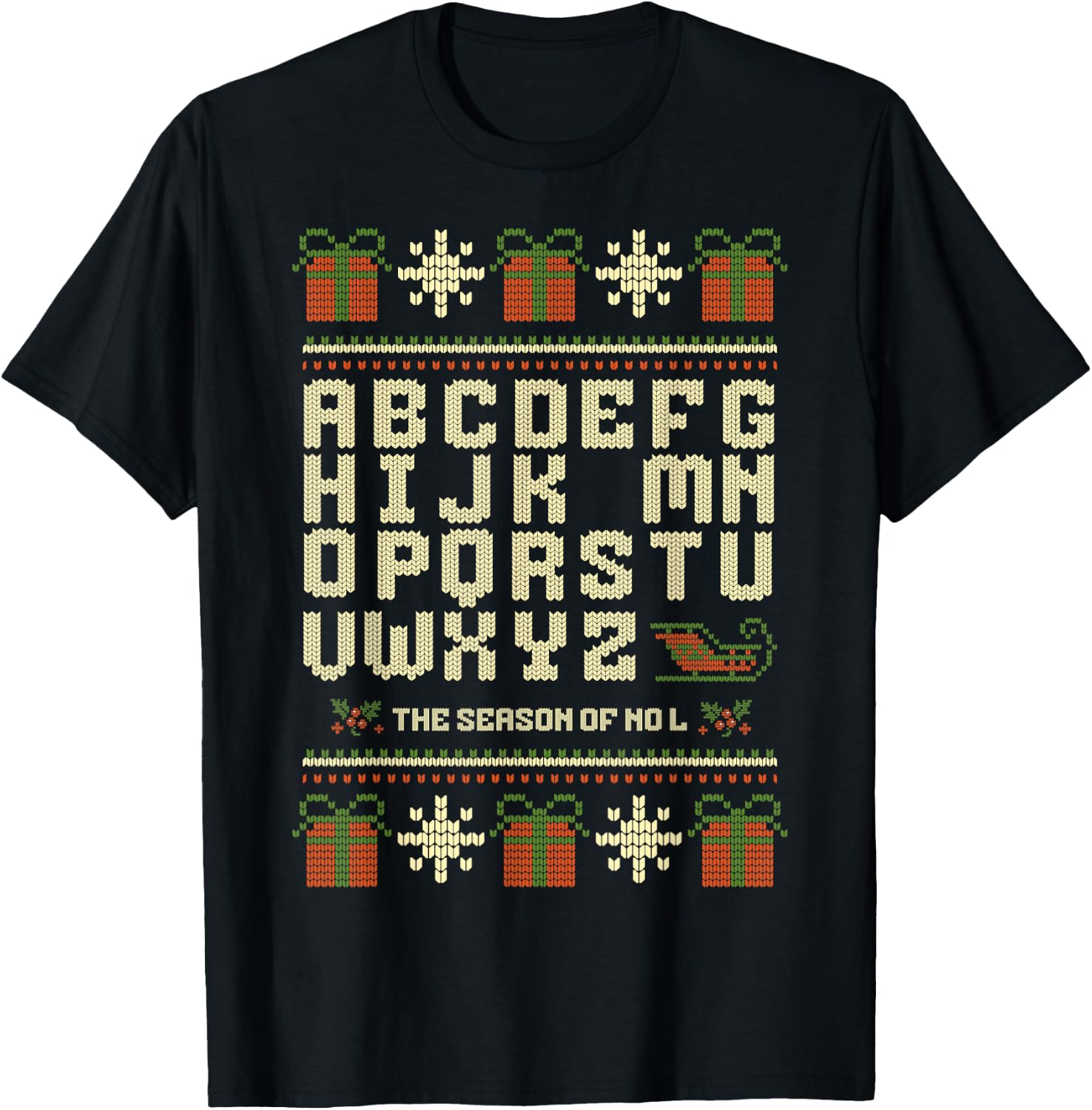 Season of No L Christmas Funny Noel Pun Dad Joke Wordplay T-Shirt - T-Shirt | Black