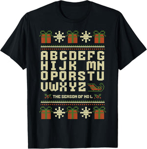 Season of No L Christmas Funny Noel Pun Dad Joke Wordplay T-Shirt - T-Shirt | Black