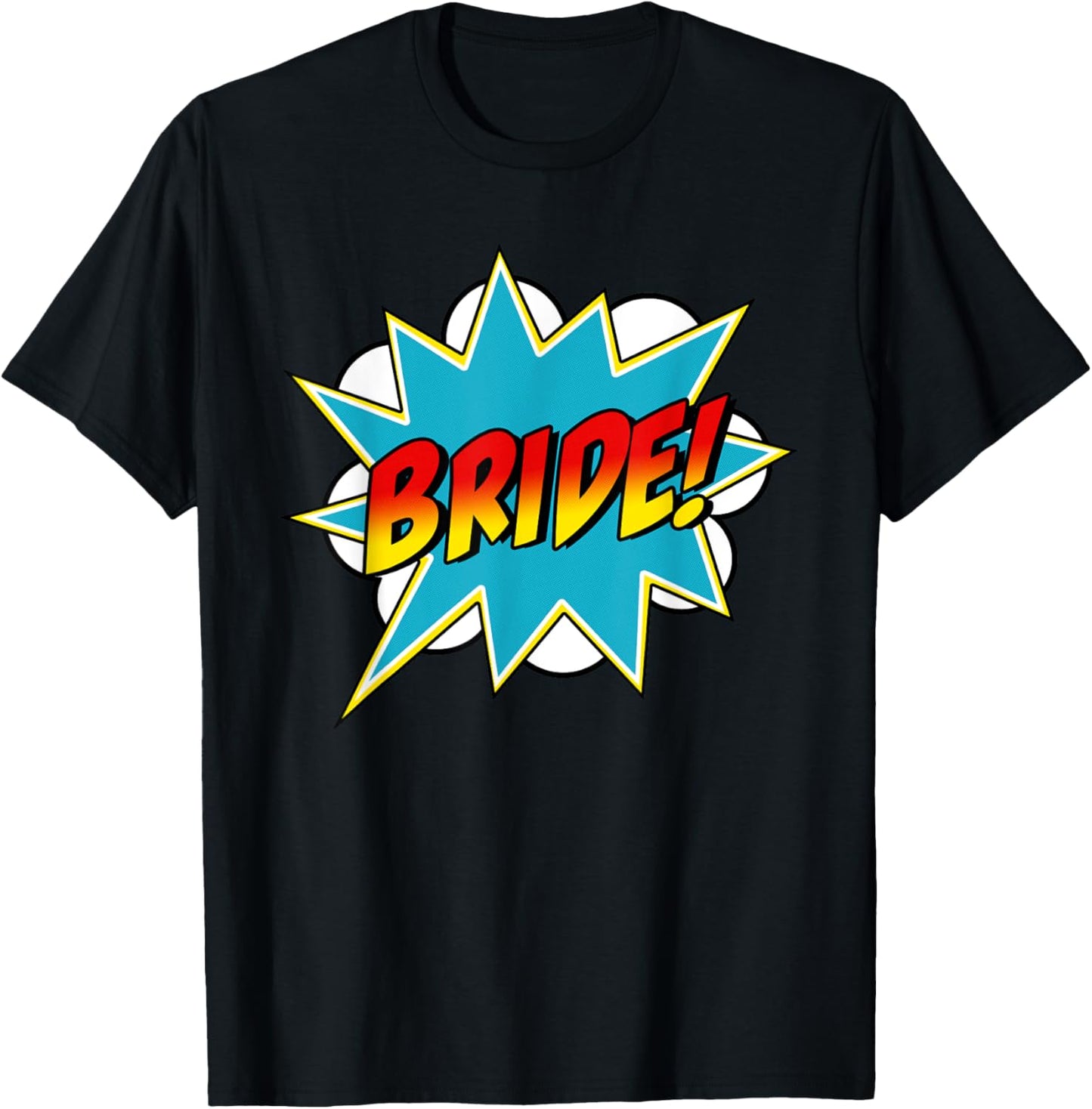 Bride Superhero Bachelorette Hen Party Wedding Comic Retro T-Shirt - T-Shirt | Black