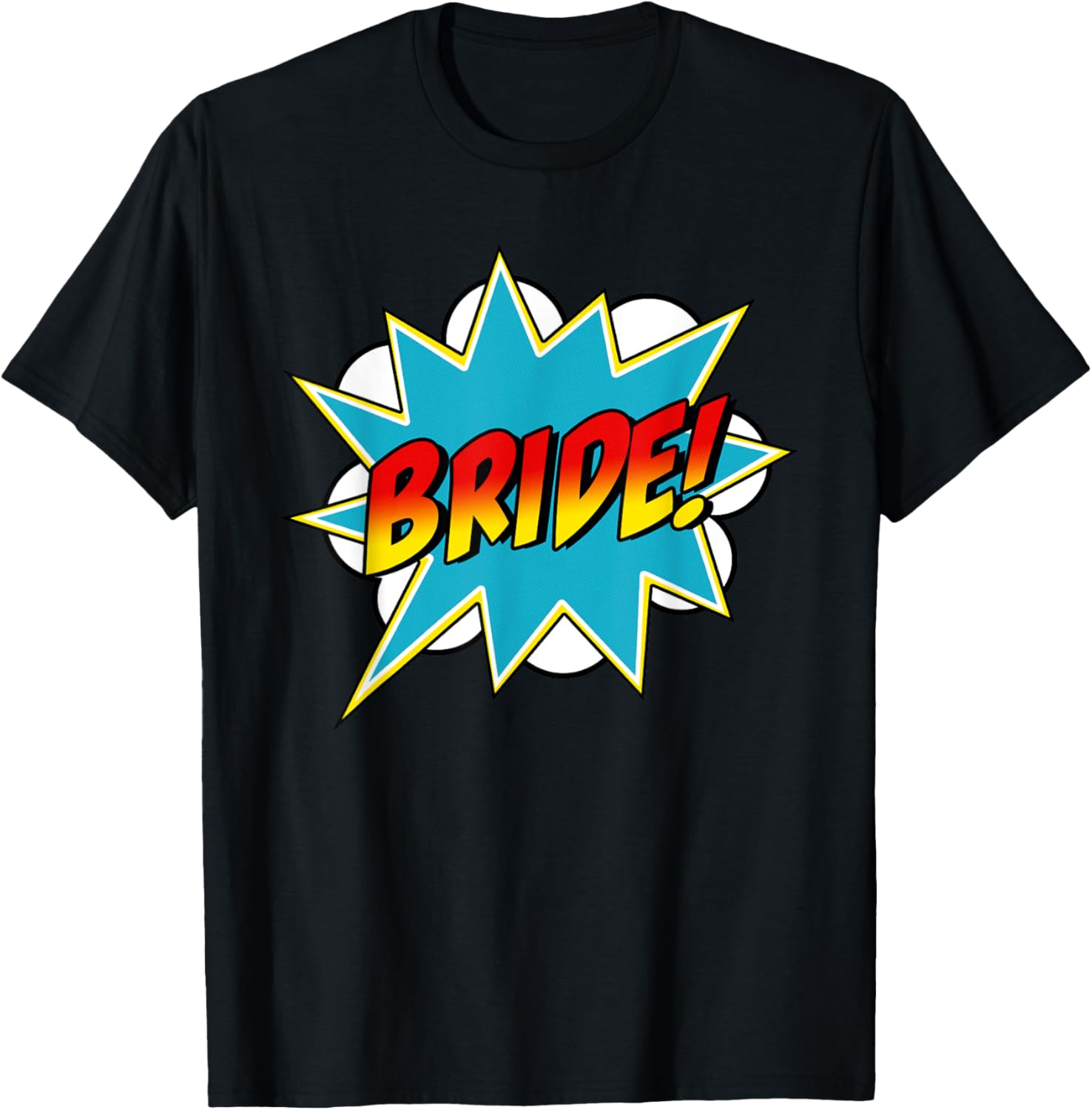 Bride Superhero Bachelorette Hen Party Wedding Comic Retro T-Shirt - T-Shirt | Black