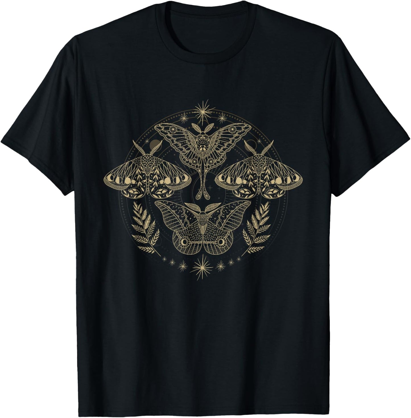 Moth Moth Insects Goth Mystic Night Moths Fairycore T-Shirt - T-Shirt | Black