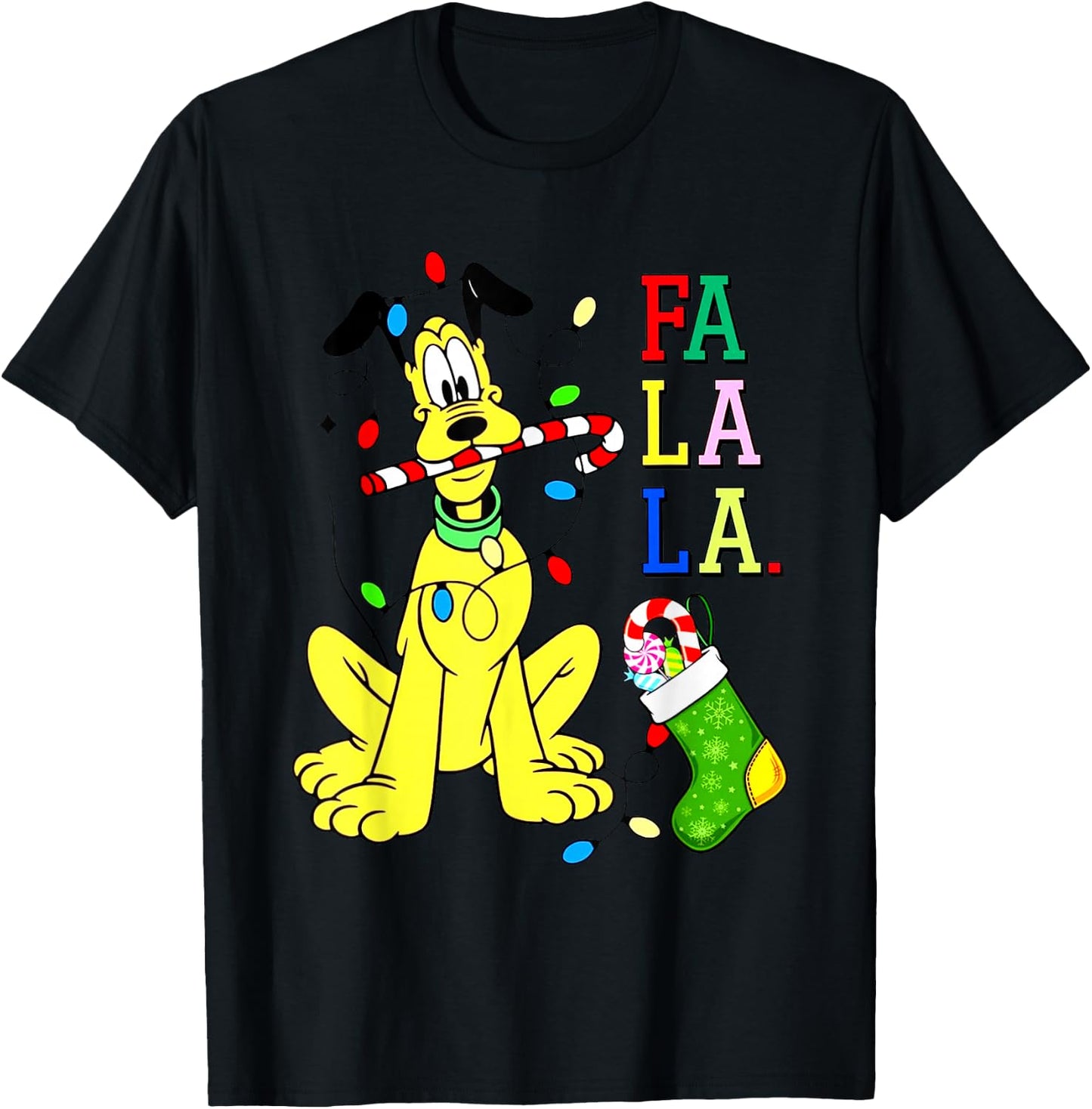 Pluto Christmas Shirt Cute Pluto La Fa Fa T-Shirt - T-Shirt | Black