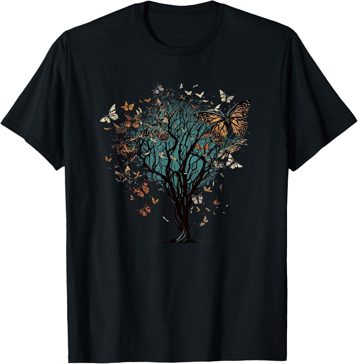 Butterfly Tree funny butterfly T-Shirt - T-Shirt | Black