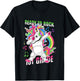 Kids Cute Girls Unicorn Ready To Rock 1st Grade Graphic T-Shirt - T-Shirt | Black