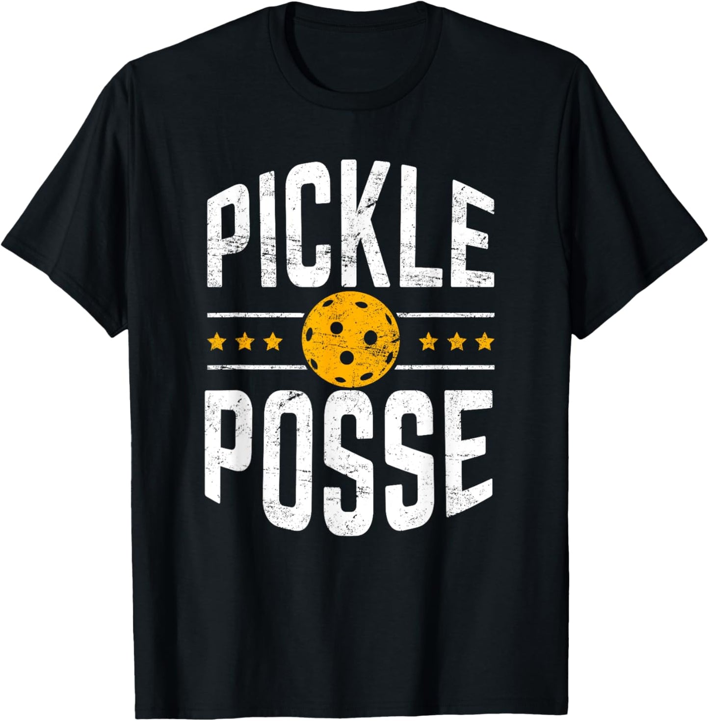 Pickle Posse Funny Pickleball Player Coach Team T-Shirt - T-Shirt | Black