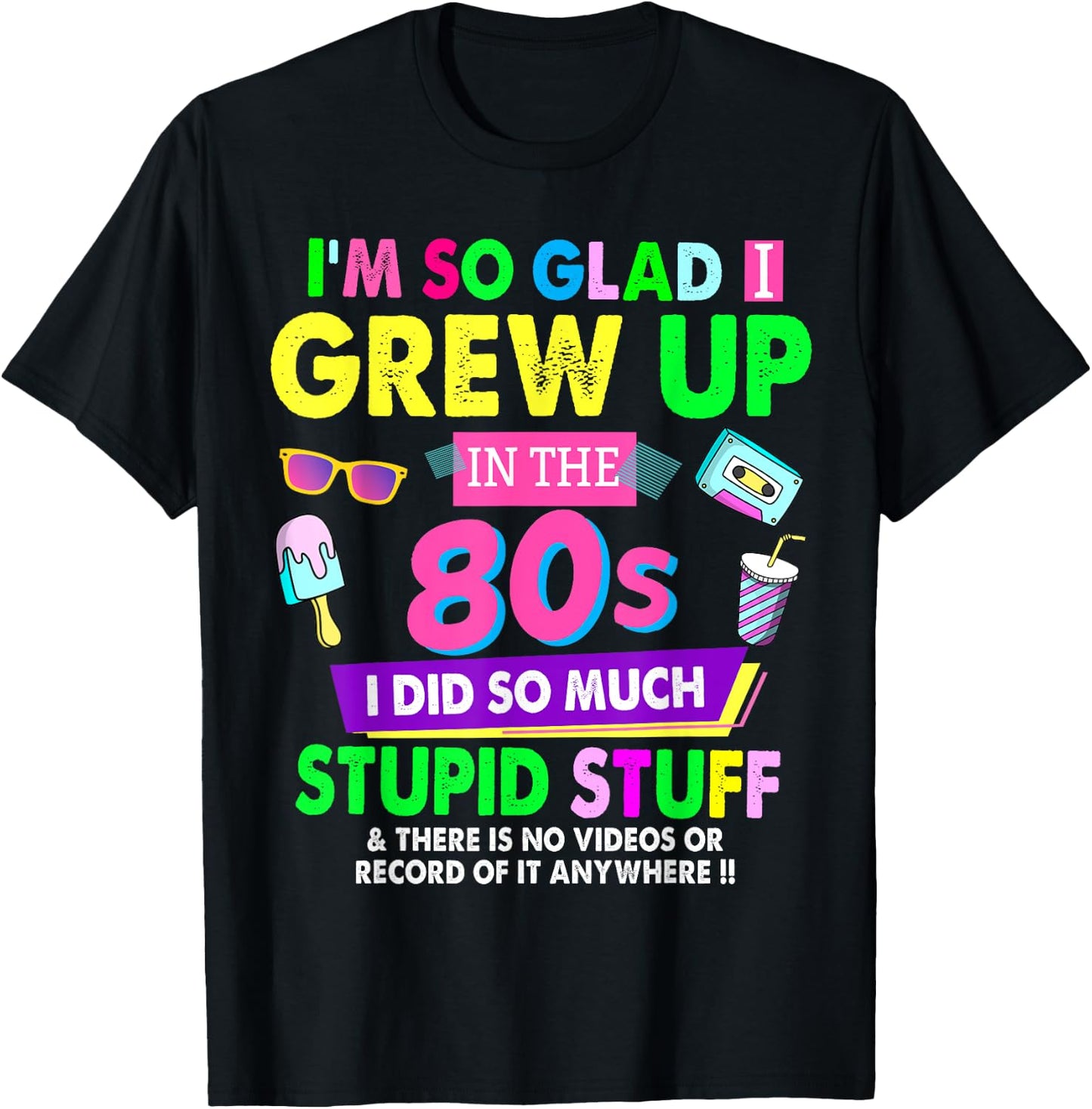 80s Design Rave Outfit & 80s Festival Costume T-Shirt - T-Shirt | Black