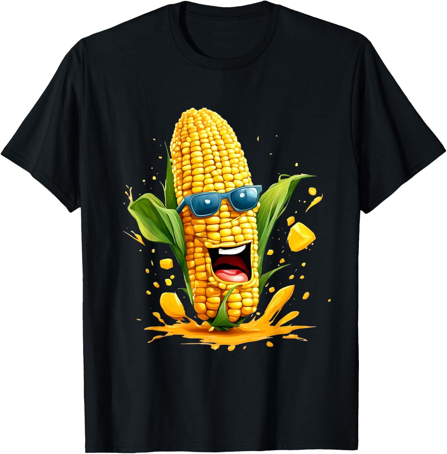 Funny Corn Design For Sweet Corn Men Women Kids T-Shirt - T-Shirt | Black