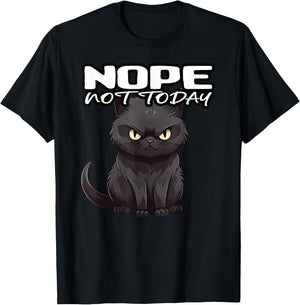 Retro Black Kitty I Retro Black Cat Nope Not Today T-Shirt - T-Shirt | Black