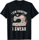 I Sew Therefore I Swear Sewing Craft Birds Flower design T-Shirt - T-Shirt | Black