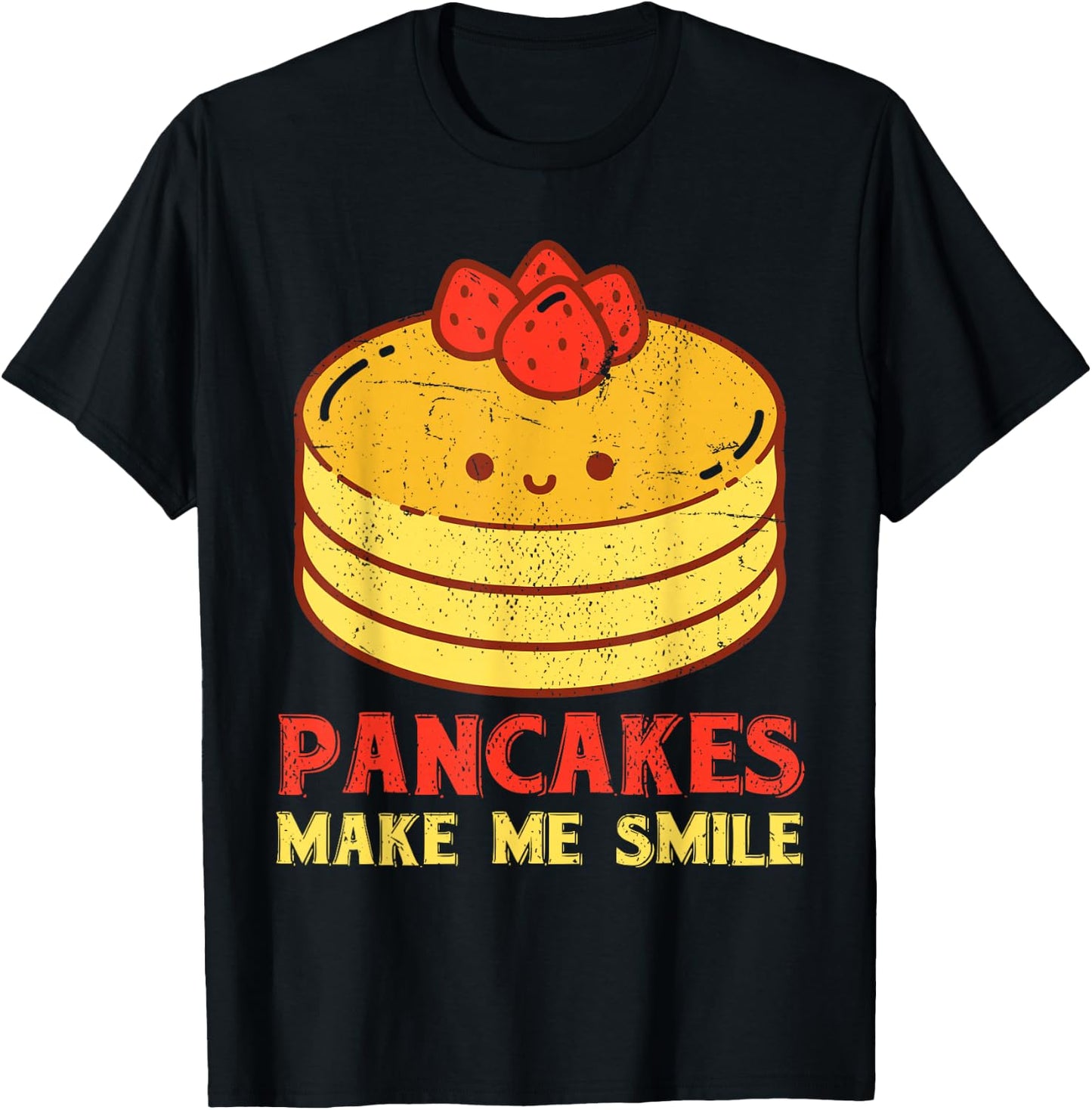 Cute Pancake Maker Breakfast Food Lover Kawaii Pancake T-Shirt - T-Shirt | Black