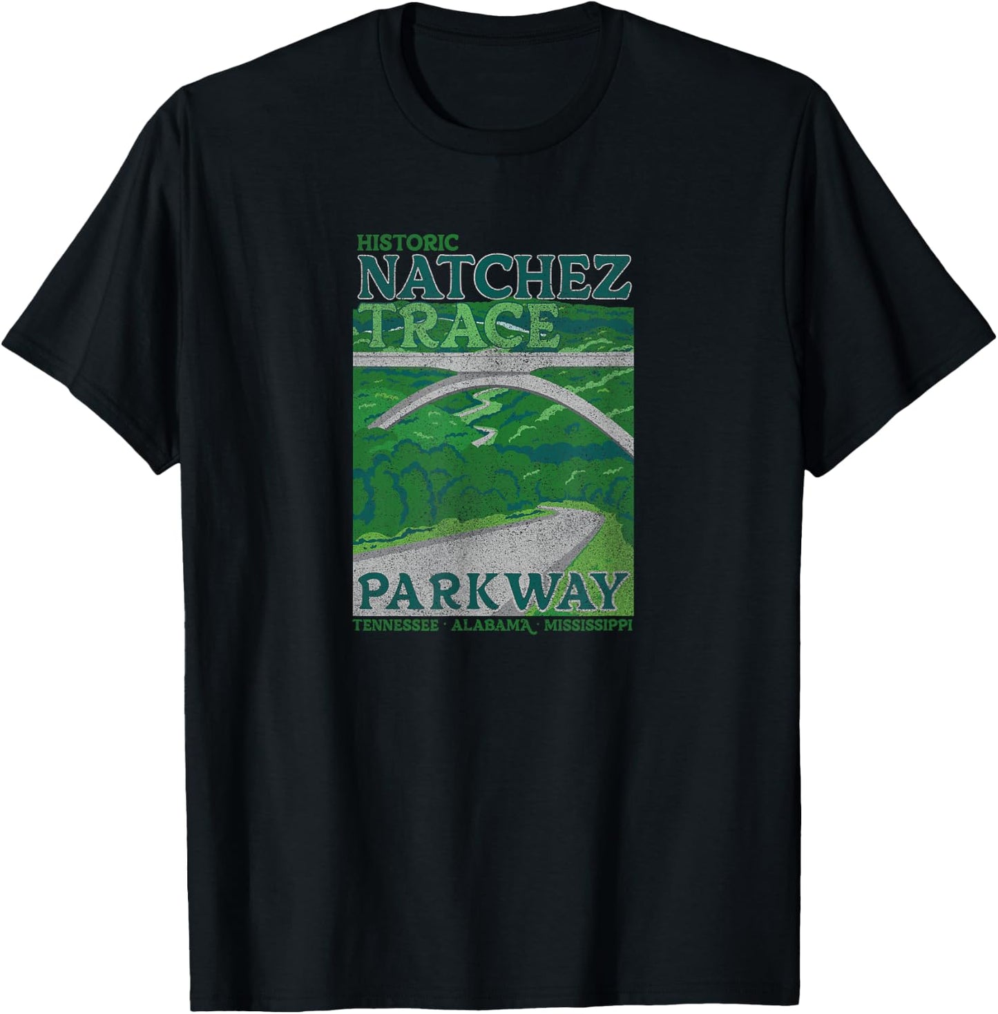 Natchez Trace Parkway Vintage T-Shirt - T-Shirt | Black
