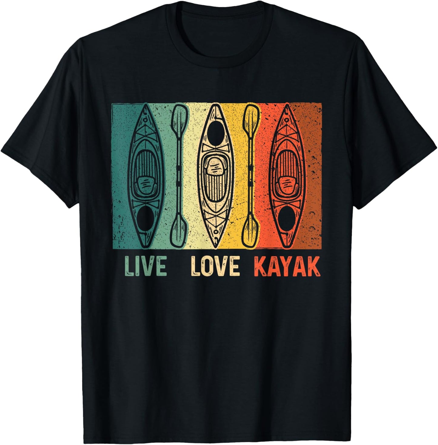 Funny Live Love Kayak Art Women Kayaker Kayak Lover T-Shirt - T-Shirt | Black