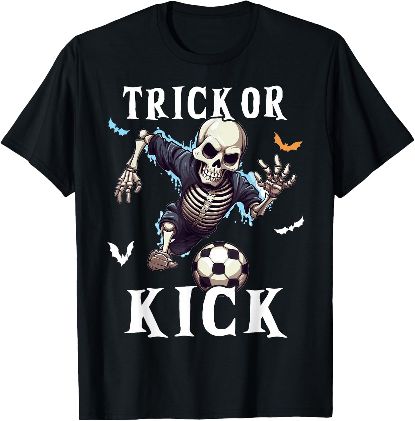 Soccer Skeleton Halloween Soccer Player Halloween Men Boys T-Shirt - T-Shirt | Black