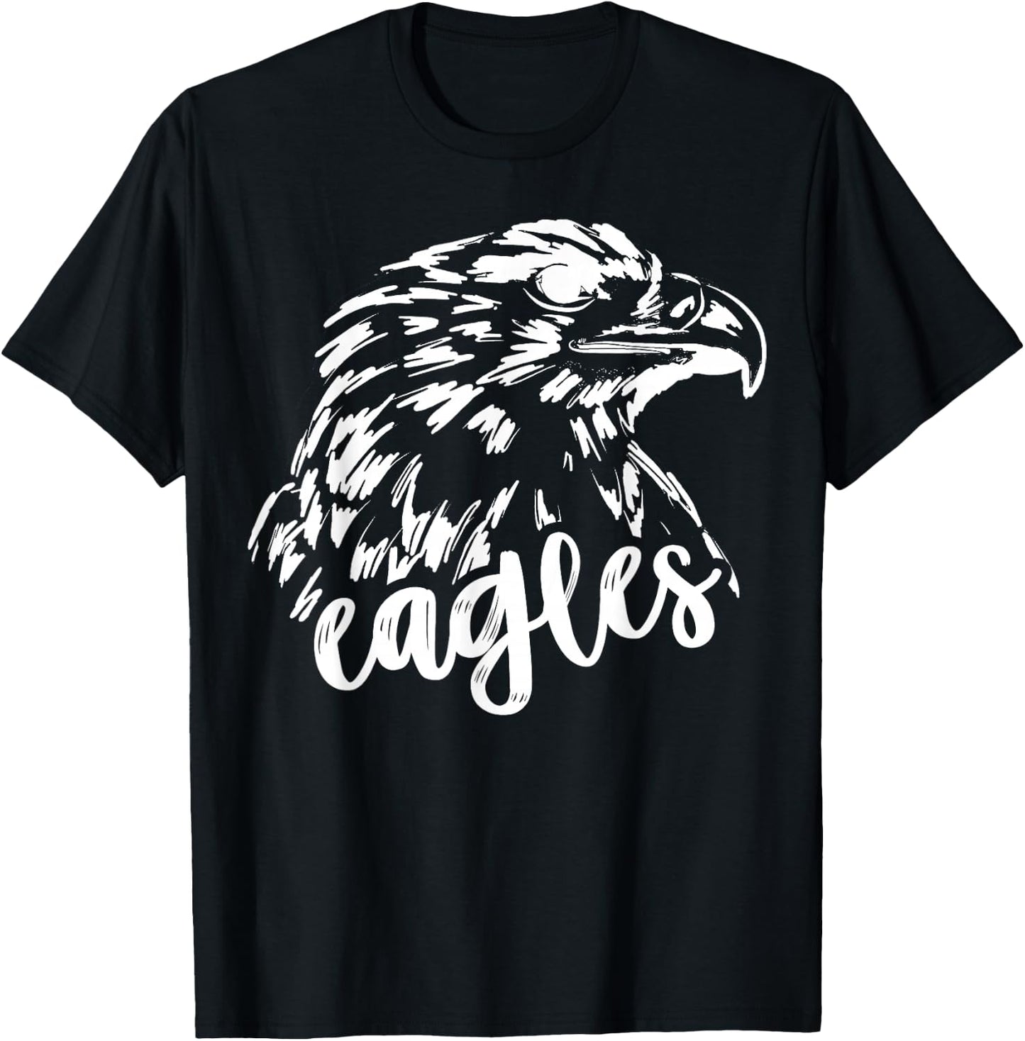Retro Eagles Mascot, School Spirit, Eagle Sports T-Shirt - T-Shirt | Black