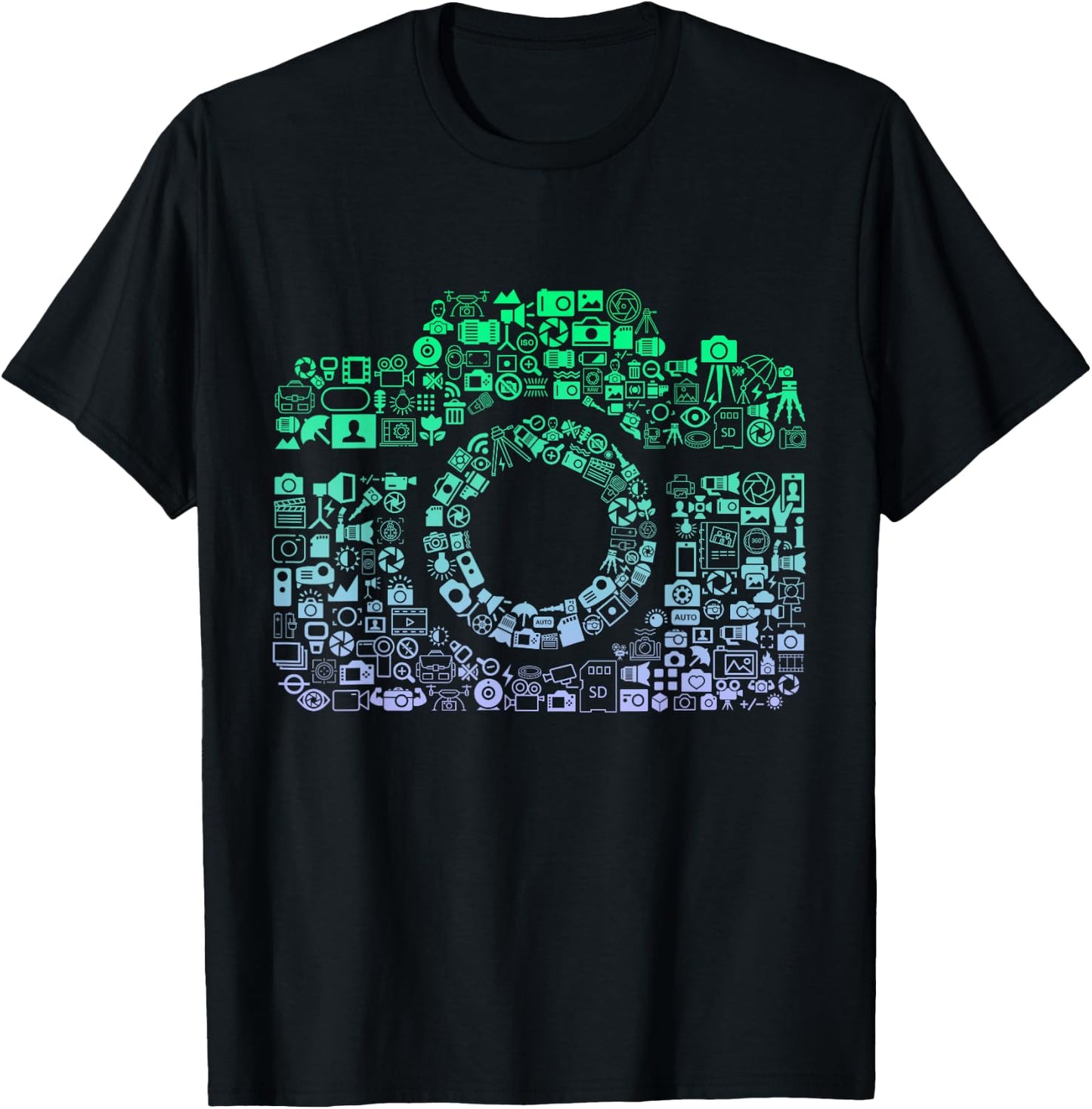 Camera Iconography for Photographer Boys Photography T-Shirt - T-Shirt | Black