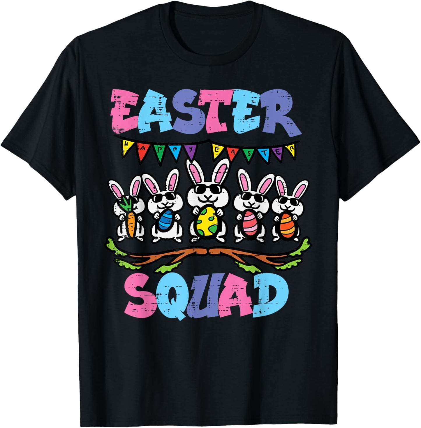 Easter Squad Bunnies Family Matching Men Women Kids Youth T-Shirt - T-Shirt | Black
