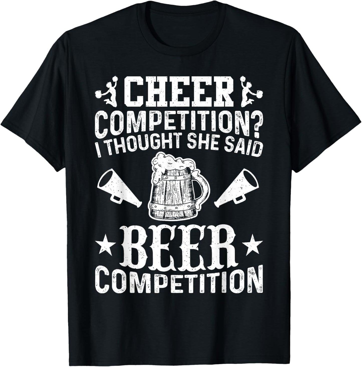 Cheer Dad Cheerleader Beer Competition Cheer Squad Papa T-Shirt - T-Shirt | Black