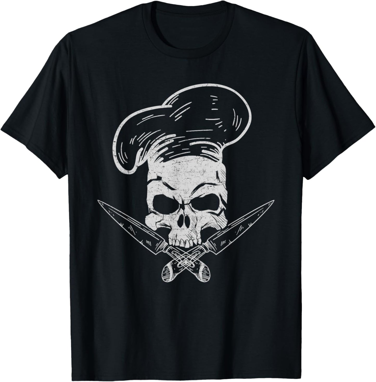 Chef Skull Head Chef Cooking Culinary Art Food Chef T-Shirt - T-Shirt | Black