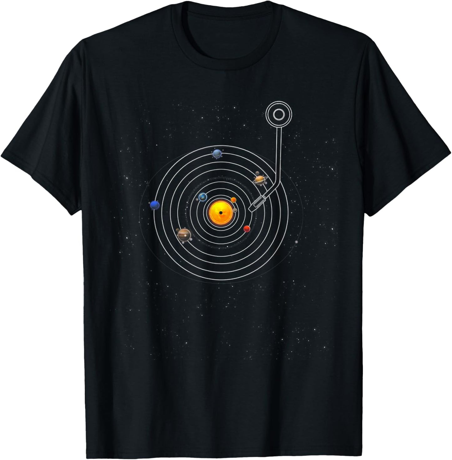 Solar System Vinyl Record T-Shirt - T-Shirt | Black