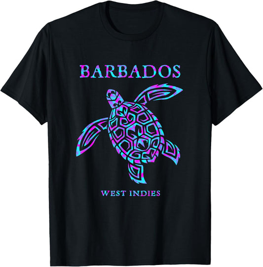 Barbados Sea Turtle Boys Girls Toddler Vacation Souvenir T-Shirt - T-Shirt | Black
