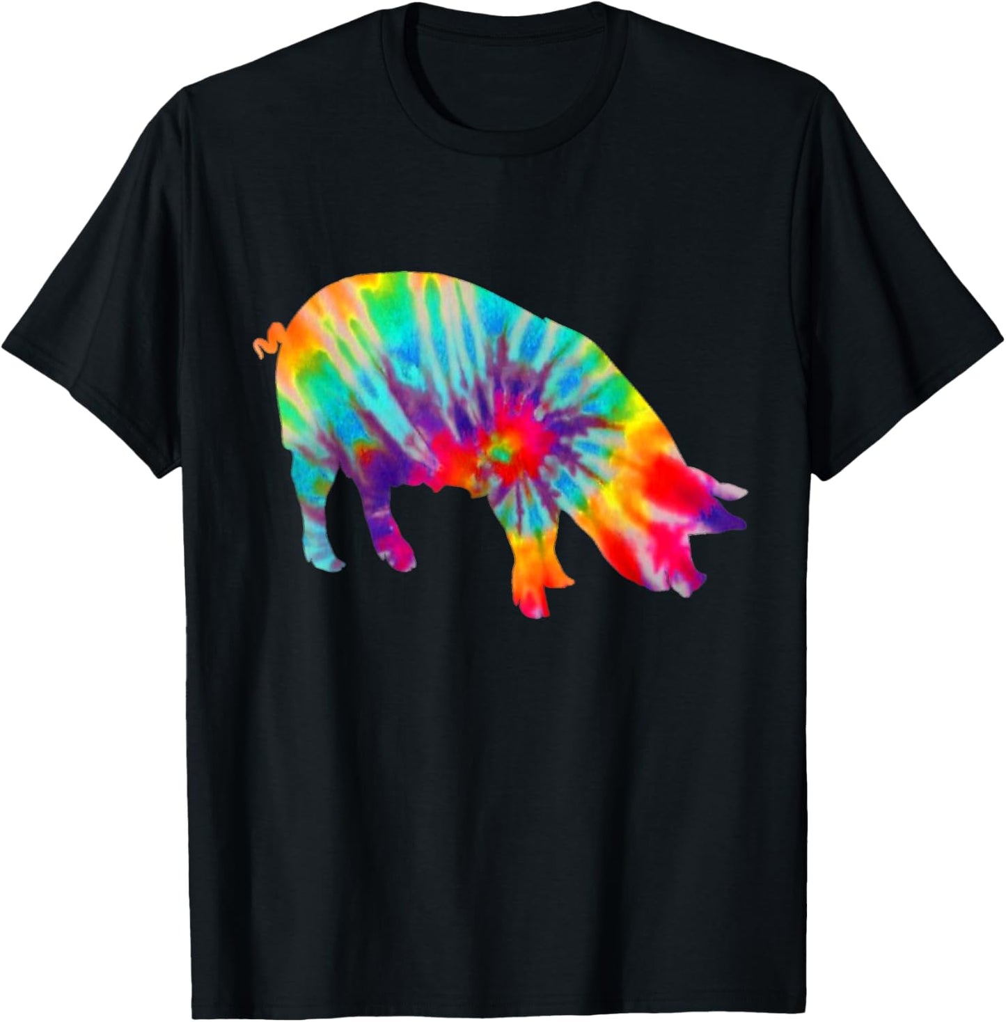 Pig Tie Dye Vintage Farmer T-Shirt - T-Shirt | Black